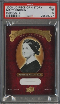 2008 Upper Deck Piece of History "Hair Cuts" #ML Mary Lincoln – PSA EX 5
